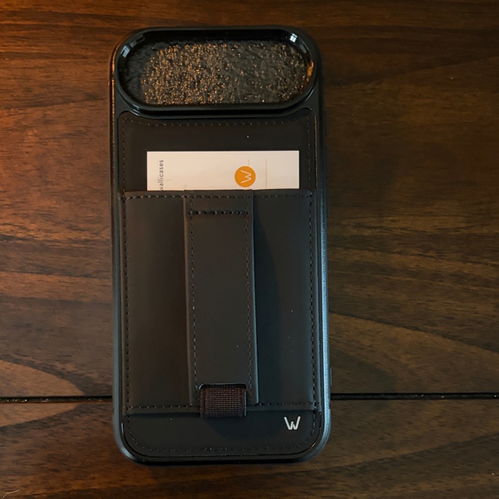 Wallis Sleek Black Phone Case with Card Holder